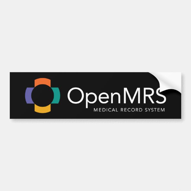 OpenMRS Bumper Sticker - Black (Front)
