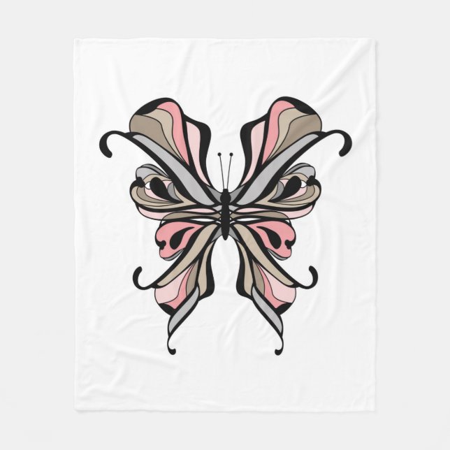 Openwork butterfly fleece blanket (Front)