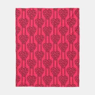 Openwork heart fleece blanket