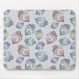Openwork leaves on a light gray background  mouse pad