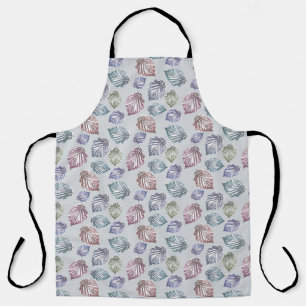 Openwork leaves on a light grey background  apron