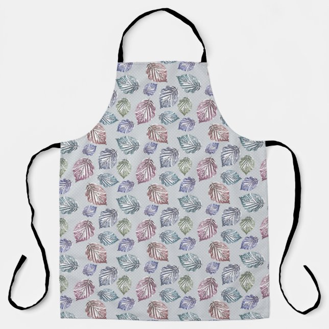 Openwork leaves on a light grey background  apron (Front)