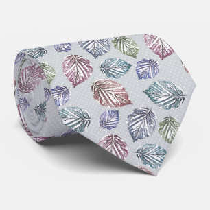 Openwork leaves on a light grey background tie