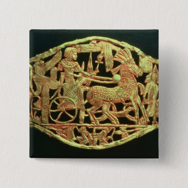 Openwork plaque or buckle 2 inch square button (Front)