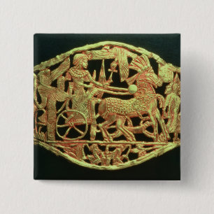 Openwork plaque or buckle 2 inch square button