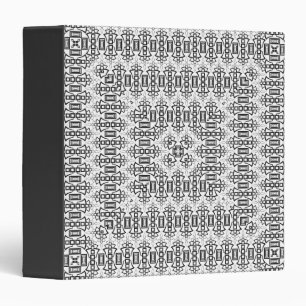 Openwork squares art deco retro black white binder