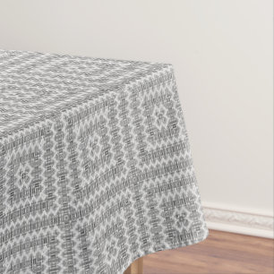 Openwork squares art deco retro black white tablecloth