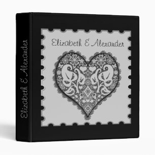 Openwork, vintage heart, vintage, heart, lace 3 ri binder