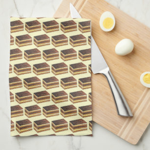 Opéra Cake French Pastry Patisserie Dessert Food Kitchen Towel