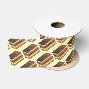 Opéra Cake French Pastry Patisserie Dessert Food Satin Ribbon