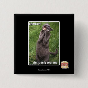 Opera Cat 2 Inch Square Button