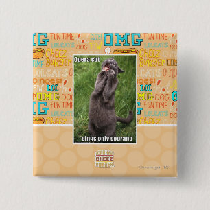Opera Cat 2 Inch Square Button