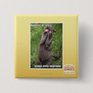Opera Cat 2 Inch Square Button