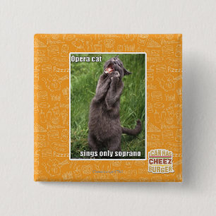 Opera Cat 2 Inch Square Button