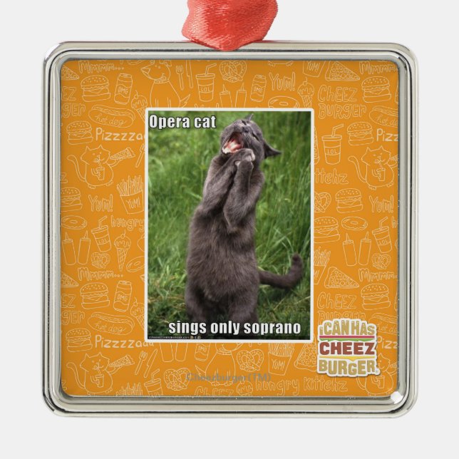 Opera Cat Metal Ornament (Front)