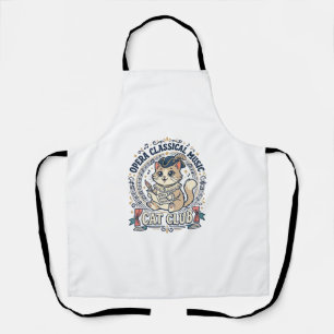 Opera Classical Music Cat Cute Cat T-Shirt Design Apron