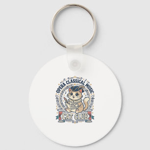 Opera Classical Music Cat Cute Cat T-Shirt Design Keychain