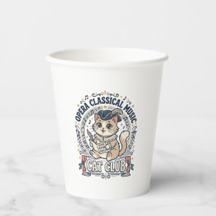 Opera Classical Music Cat Cute Cat T-Shirt Design Paper Cups