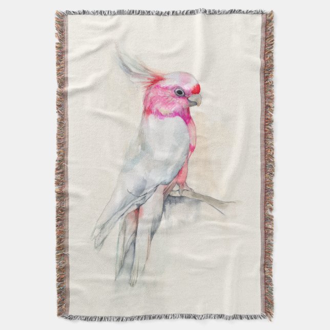 Opera Cockatoo Throw Blanket (Front Vertical)