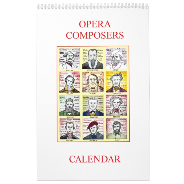 OPÉRA COMPOSERA calendrier mural (Protection)