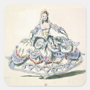 Opera Costume, from the Menus Plaisirs Collection, Square Sticker