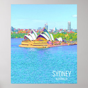 Opera House Sydney Vue sur l'eau du port Poster