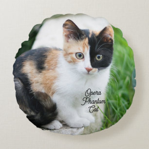 Opera Phantom Cat Round Pillow