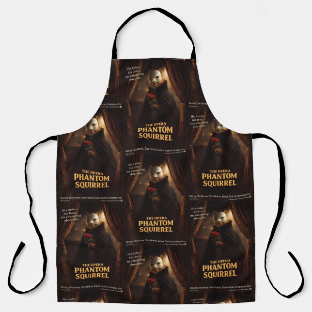 Opera Phantom Squirrel Parody Apron (Front)