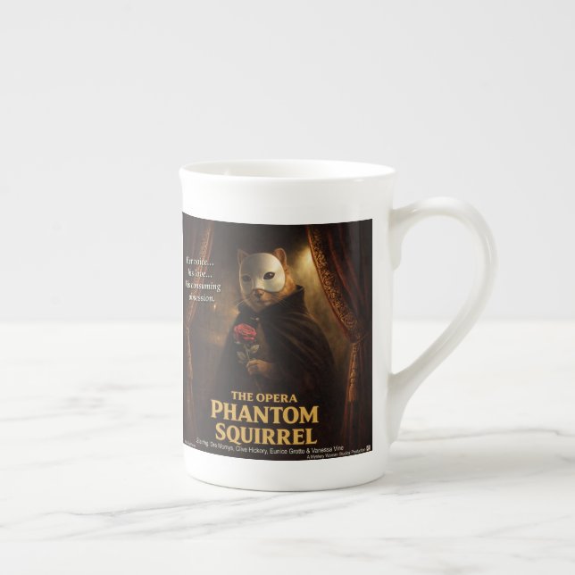 Opera Phantom Squirrel Parody Bone China Mug (Right)