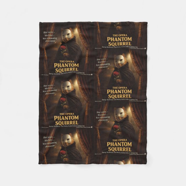 Opera Phantom Squirrel Parody Fleece Blanket (Front)