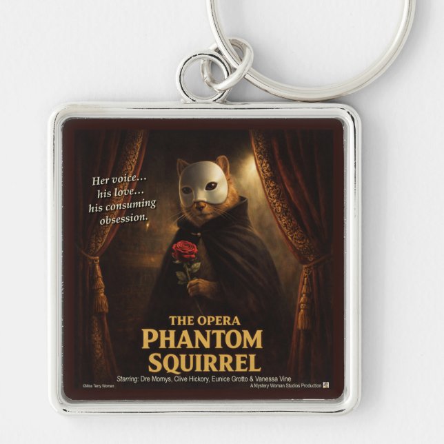 Opera Phantom Squirrel Parody Keychain (Front)