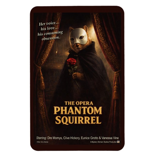 Opera Phantom Squirrel Parody Magnet (Vertical)