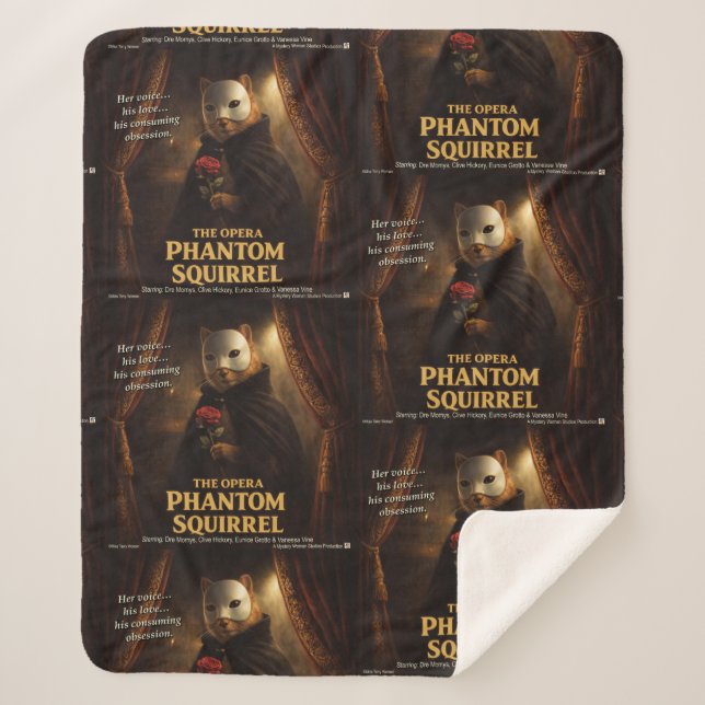Opera Phantom Squirrel Parody Sherpa Blanket (Front)