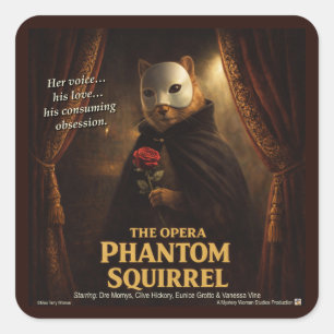 Opera Phantom Squirrel Parody Square Sticker