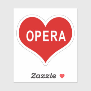 OPERA Red Love Heart Vinyl Sticker