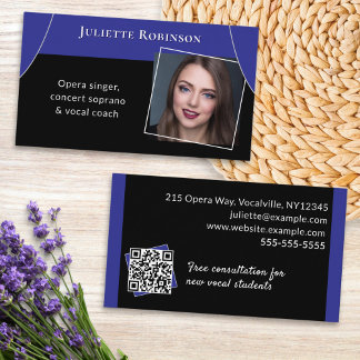 Opera Singer Singing Teacher Musician QR Code Business Card