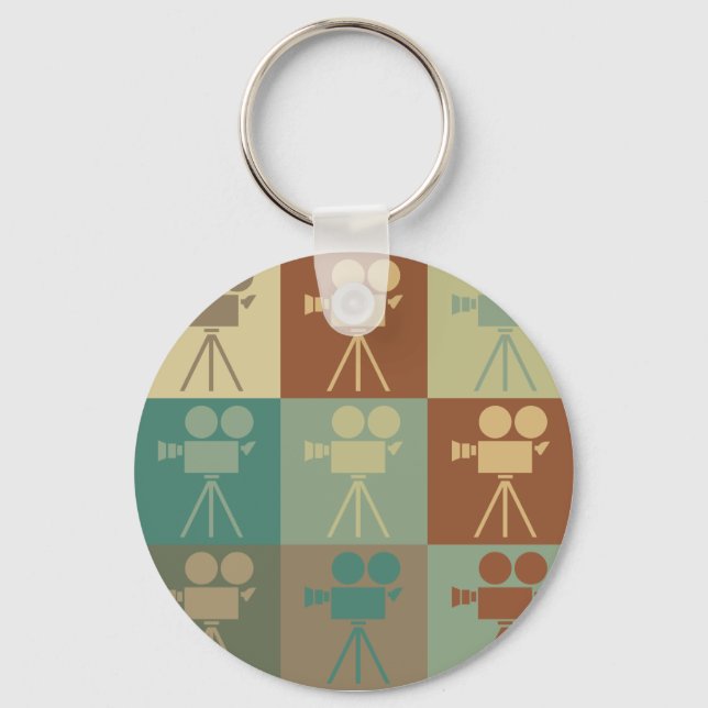Operating a Camera Pop Art Keychain (Front)