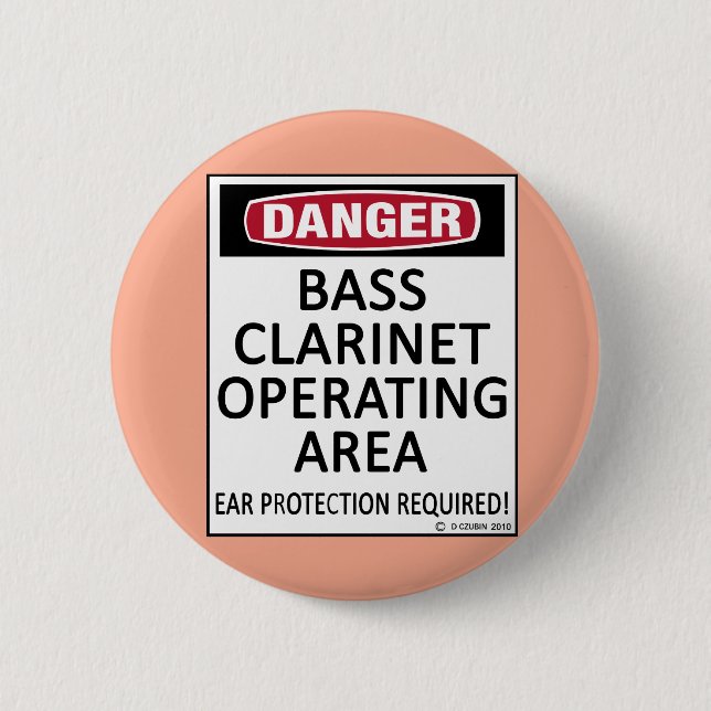 Operating Area Bass Clarinet 2 Inch Round Button (Front)