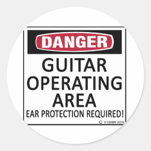 Operating Area Guitar Classic Round Sticker
