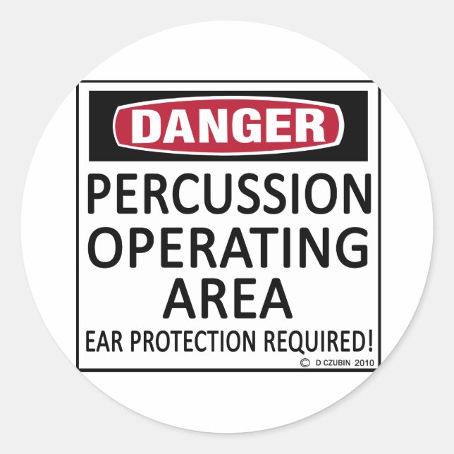 Operating Area Percussion Classic Round Sticker (Front)