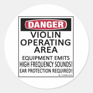 Operating Area Violin Classic Round Sticker