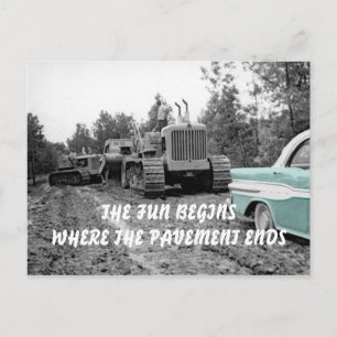 OPERATING ENGINEER BULLDOZER 58 PONTIAC CAR PHOTO POSTCARD