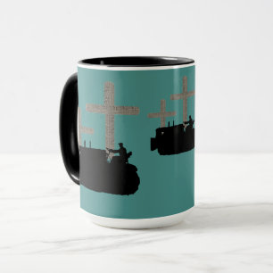 OPERATING ENGINEER BULLDOZER VINTAGE CROSS JESUS MUG