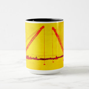 OPERATING ENGINEER CRANE OPERATOR ICE FISHING ART MUG