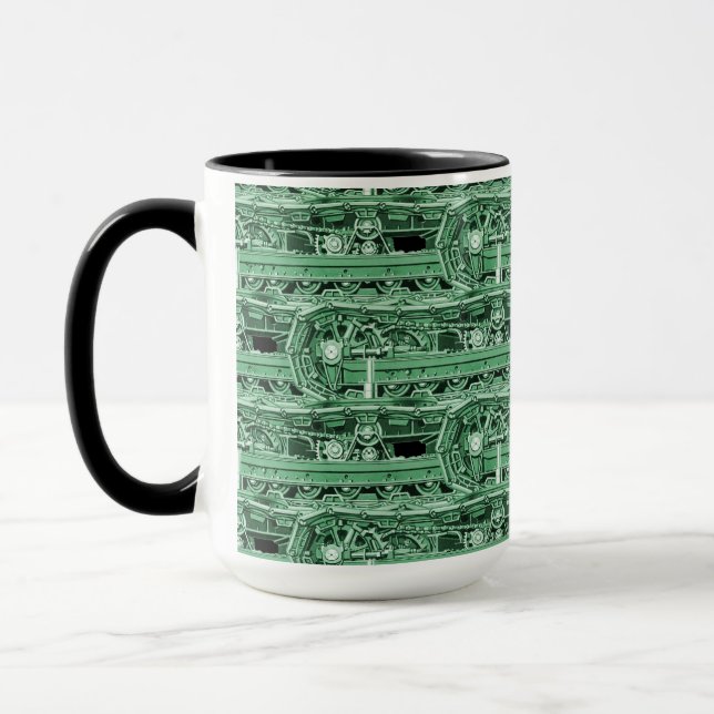 OPERATING ENGINEER  CRANE OPERATOR TANK GREEN MUG (Left)