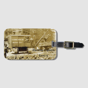 Operating Engineer New York City 1920's Crane Op Luggage Tag