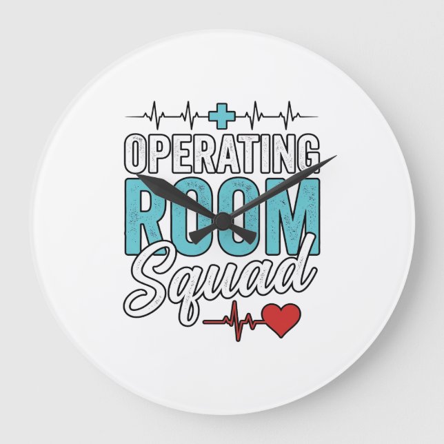 Operating Room Squad Surgical Nurse Shirt Design_1 Large Clock (Front)