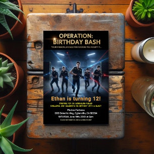 Operation Birthday Bash Laser Tag Postcard