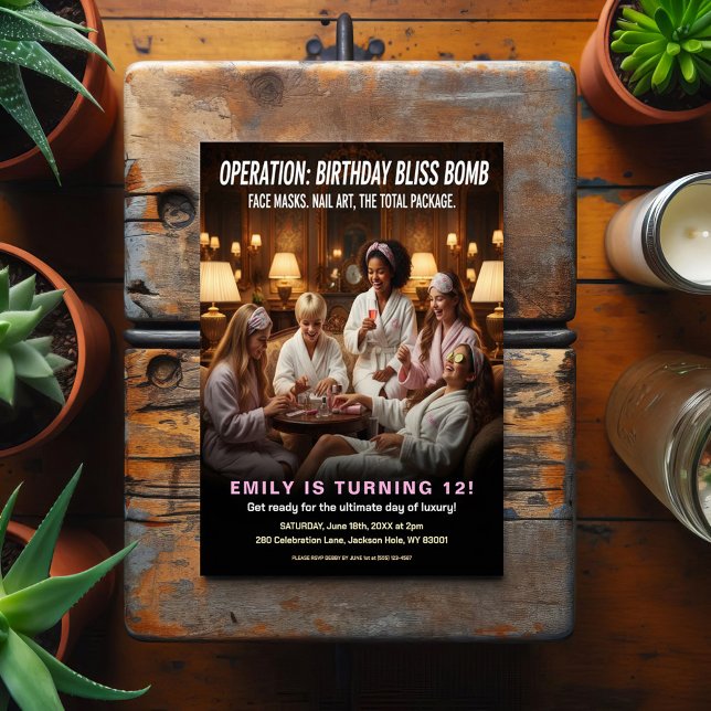Operation Birthday Bliss Spa Party  Postcard (Creator Uploaded)