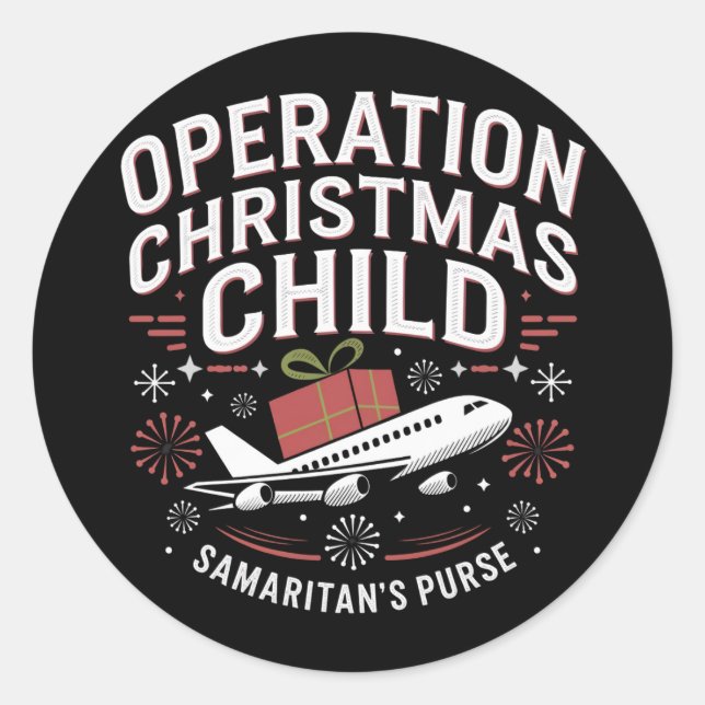 Operation Christmas Child Funny Family Matching  Classic Round Sticker (Front)